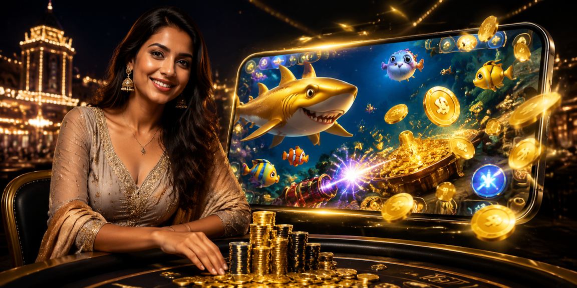Indian fishing game player with traditional dress